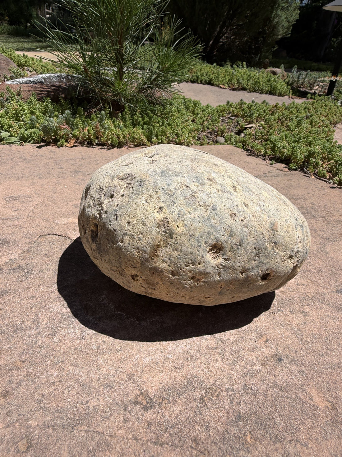 Natural Fountain Stone - River Rock Bird Bath for a Bubbling Water Fountain (6" tall)