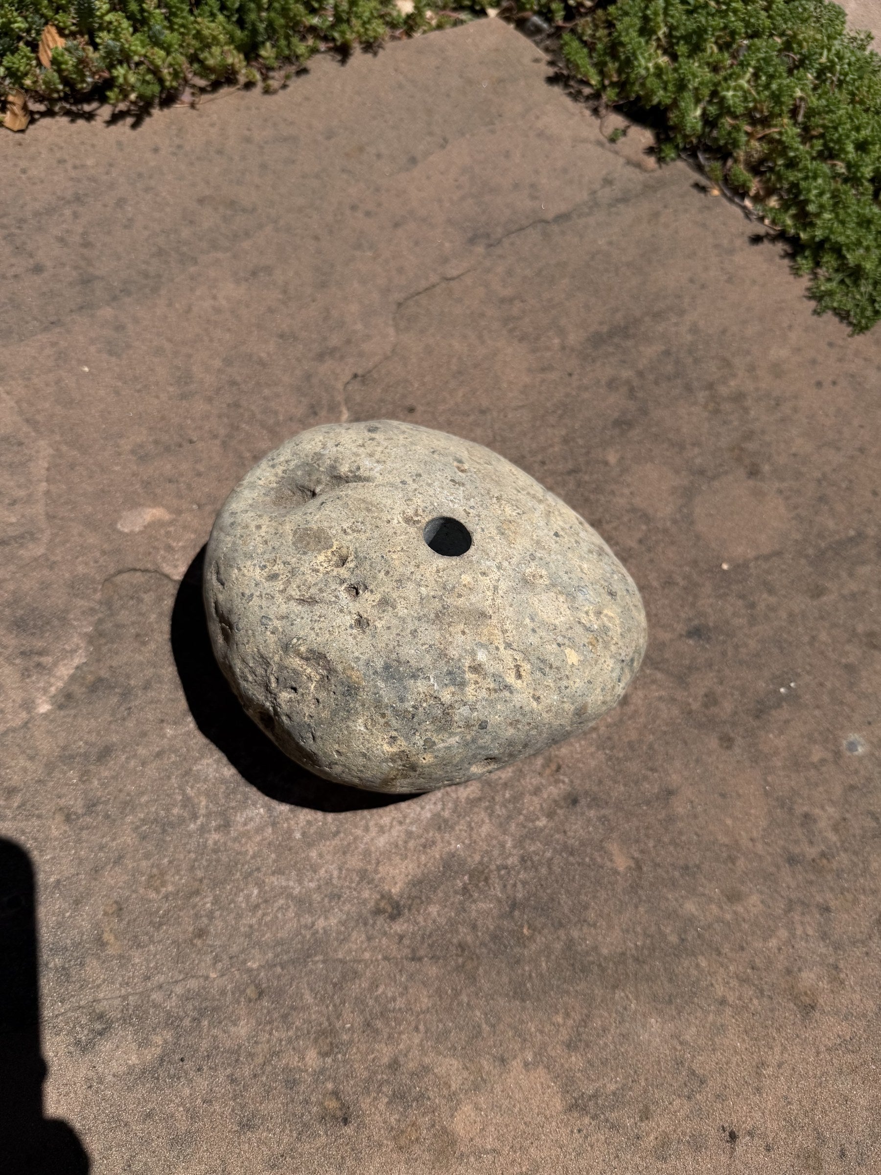 Natural Fountain Stone - River Rock Bird Bath for a Bubbling Water Fountain (6" tall)