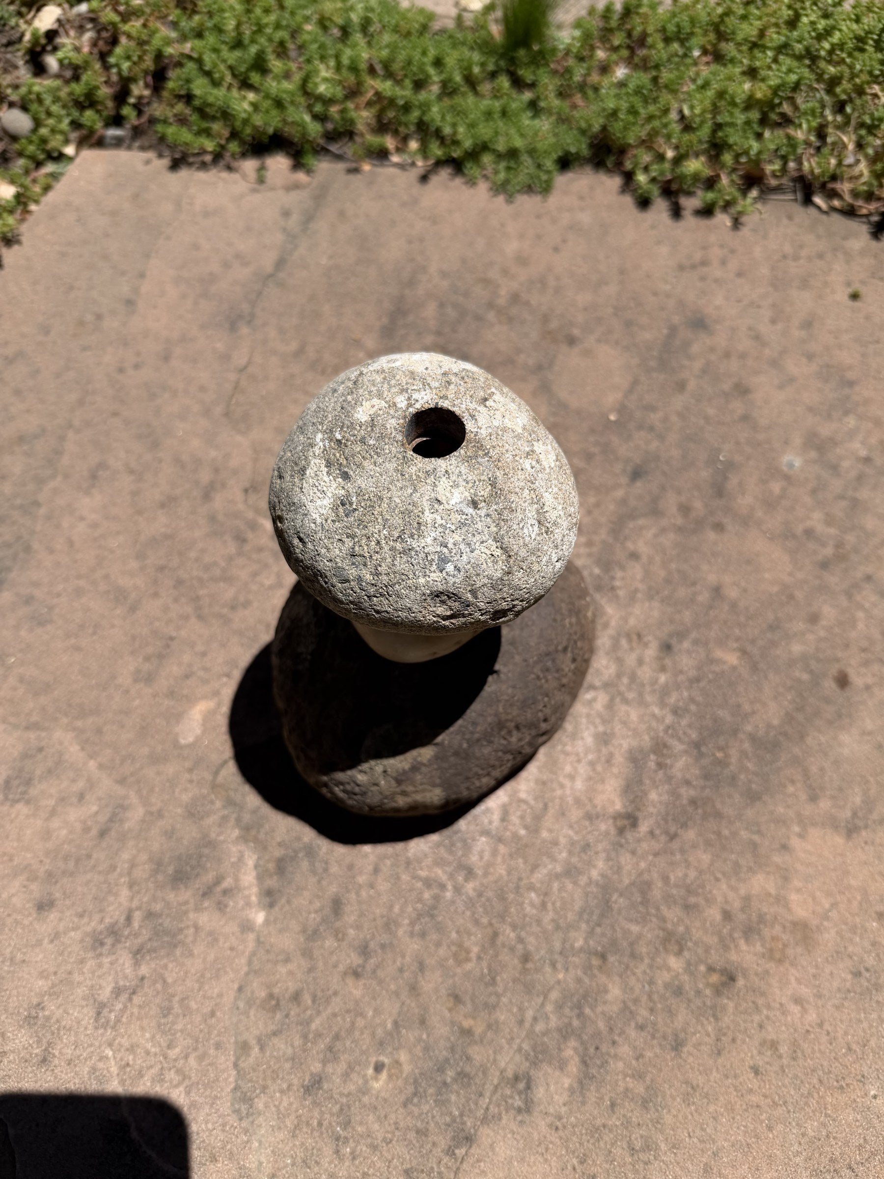 Stacked Rock Fountain - Natural Stone Rock Stack Water Feature for Garden & Patio (6" wide, 7" tall)