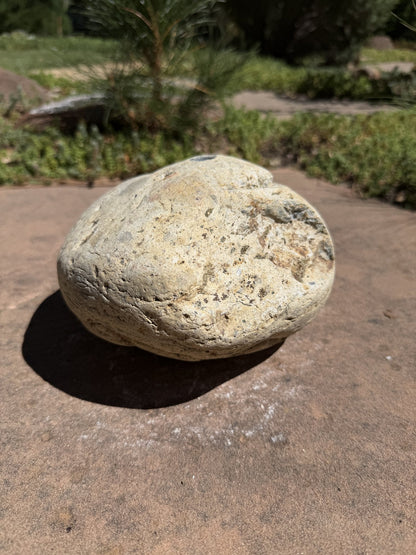 Natural Fountain Stone - River Rock Bird Bath for a Bubbling Water Fountain (6-1/2"x5")