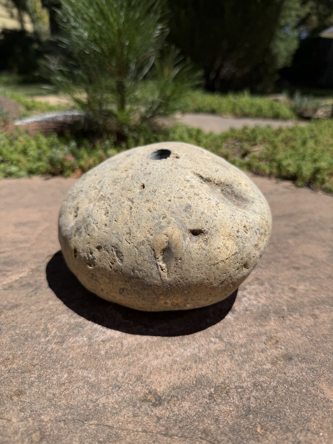 Natural Fountain Stone - River Rock Bird Bath for a Bubbling Water Fountain (6" tall)