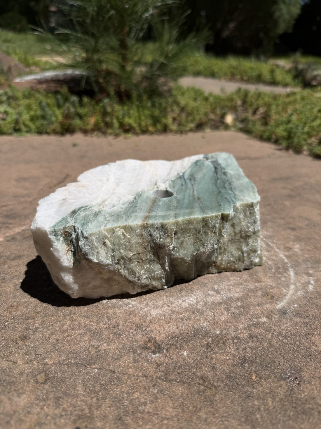 Hand-Polished Stone Bird Bath - Smooth River Rock for a Bubbling Fountain (7"x5"x2")