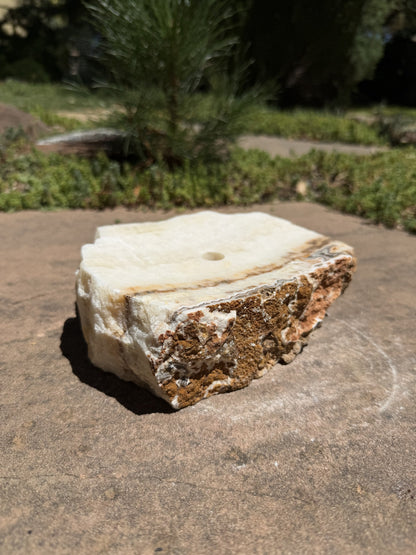 Hand-Polished Stone Bird Bath - Smooth River Rock for a Bubbling Fountain (7"x6"x2-1/2")