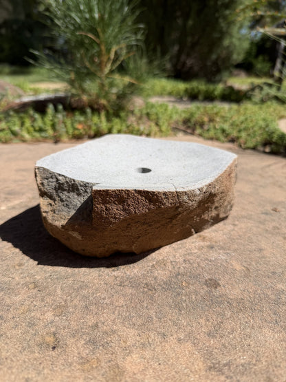 Drilled Rock Bird Bath Fountain - Natural Bubbling Stone for Hummingbirds (6-1/2"x6"x2-1/2")