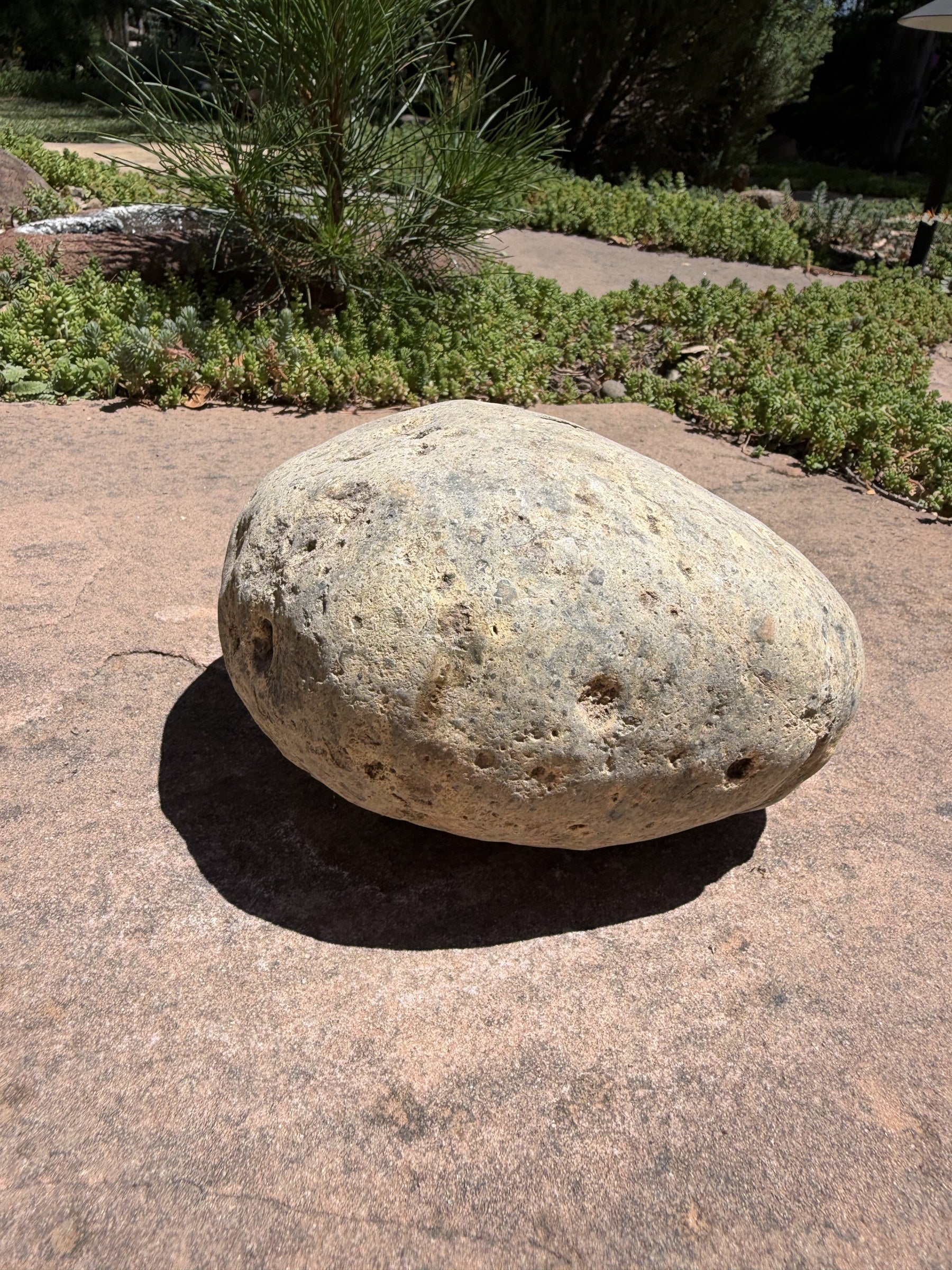 Natural Fountain Stone - River Rock Bird Bath for a Bubbling Water Fountain (6" tall)