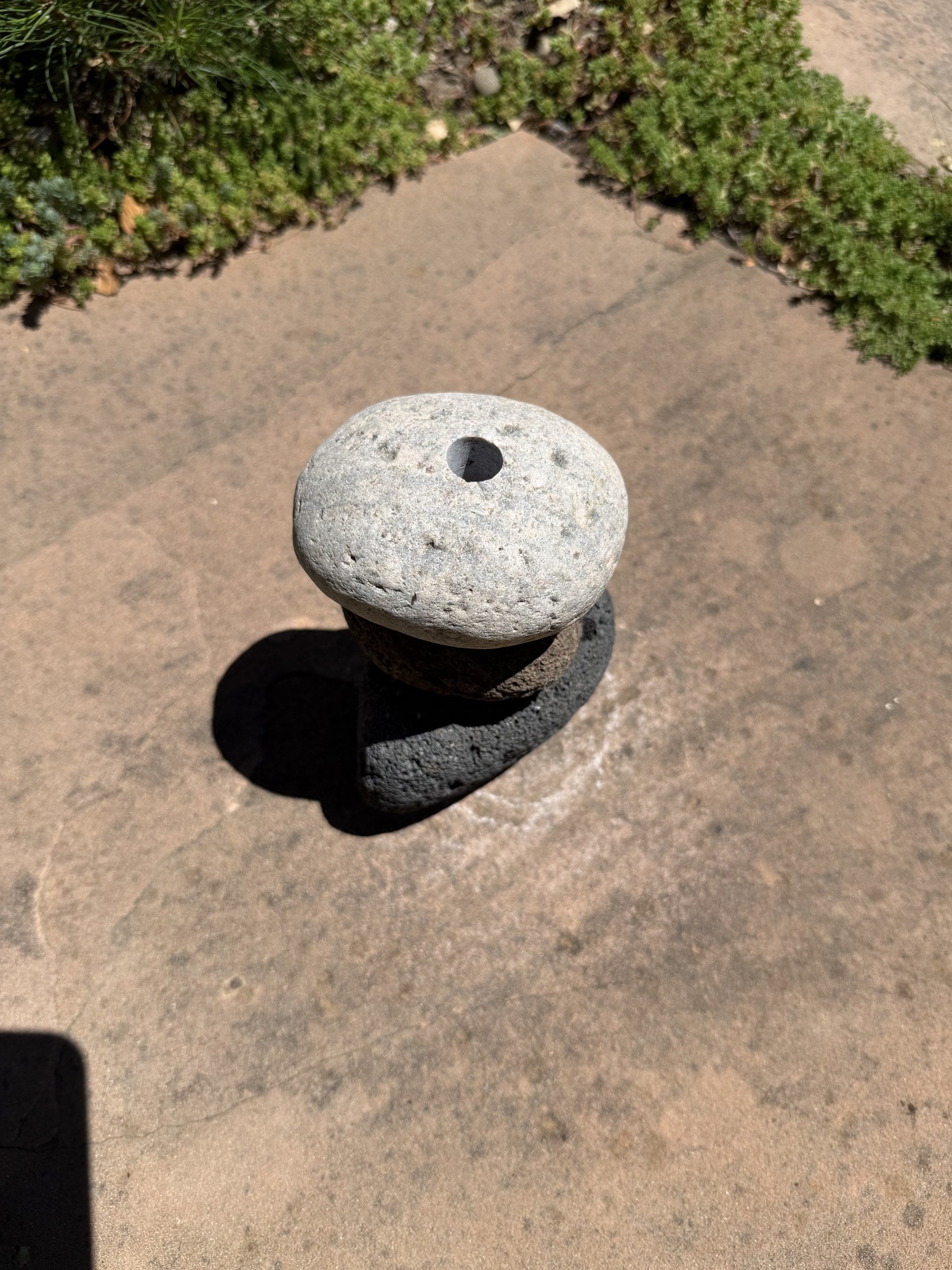 Stacked Rock Fountain - Natural Stone Rock Stack Water Feature for Garden &amp; Patio (5" wide, 7" tall)