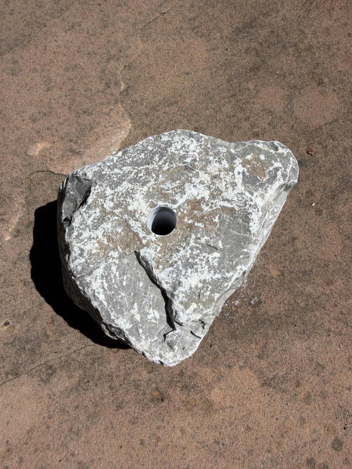 Natural Fountain Stone - River Rock Bird Bath for a Bubbling Water Fountain (7"x5-1/2")