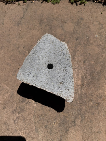 Drilled Rock Bird Bath Fountain - Natural Bubbling Stone for Hummingbirds (6" wide, 3" tall)