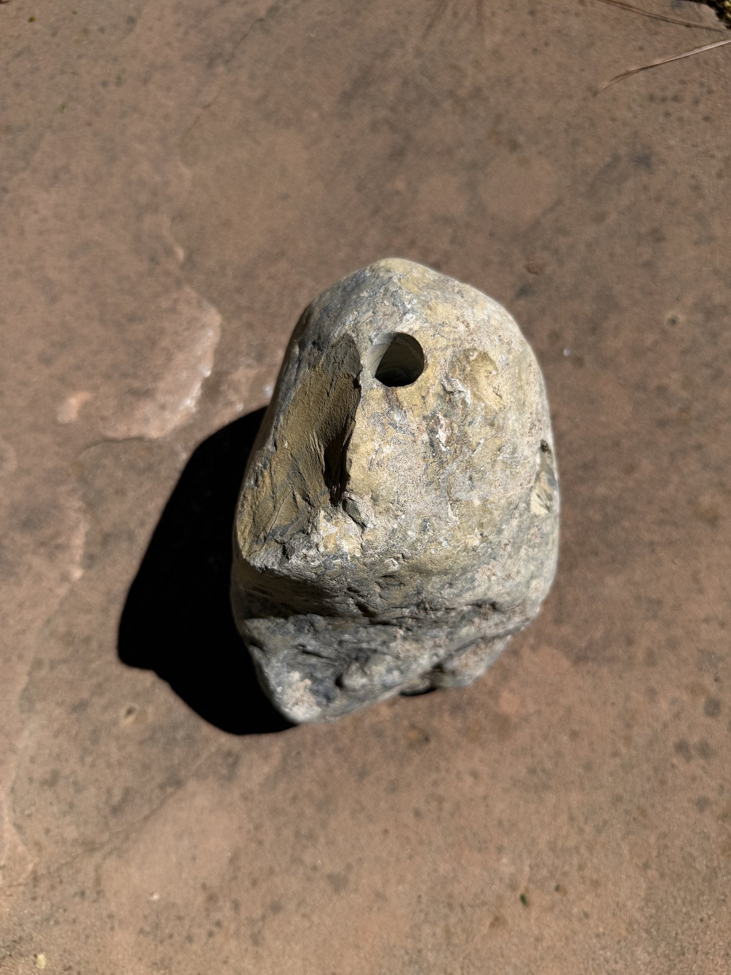 Natural Fountain Stone - River Rock Bird Bath for a Bubbling Water Fountain (6"x7")