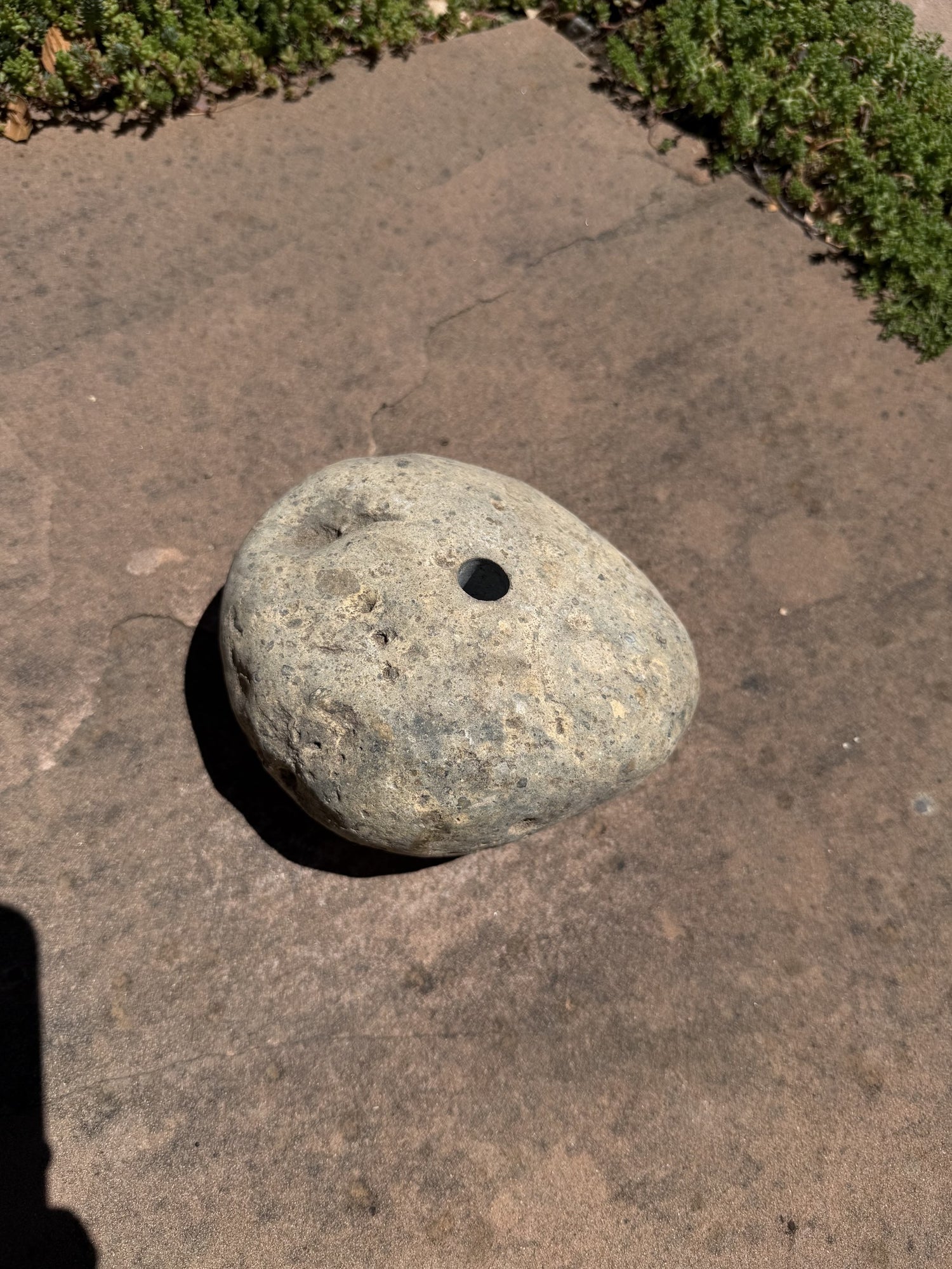 Natural Fountain Stone - River Rock Bird Bath for a Bubbling Water Fountain (6" tall)