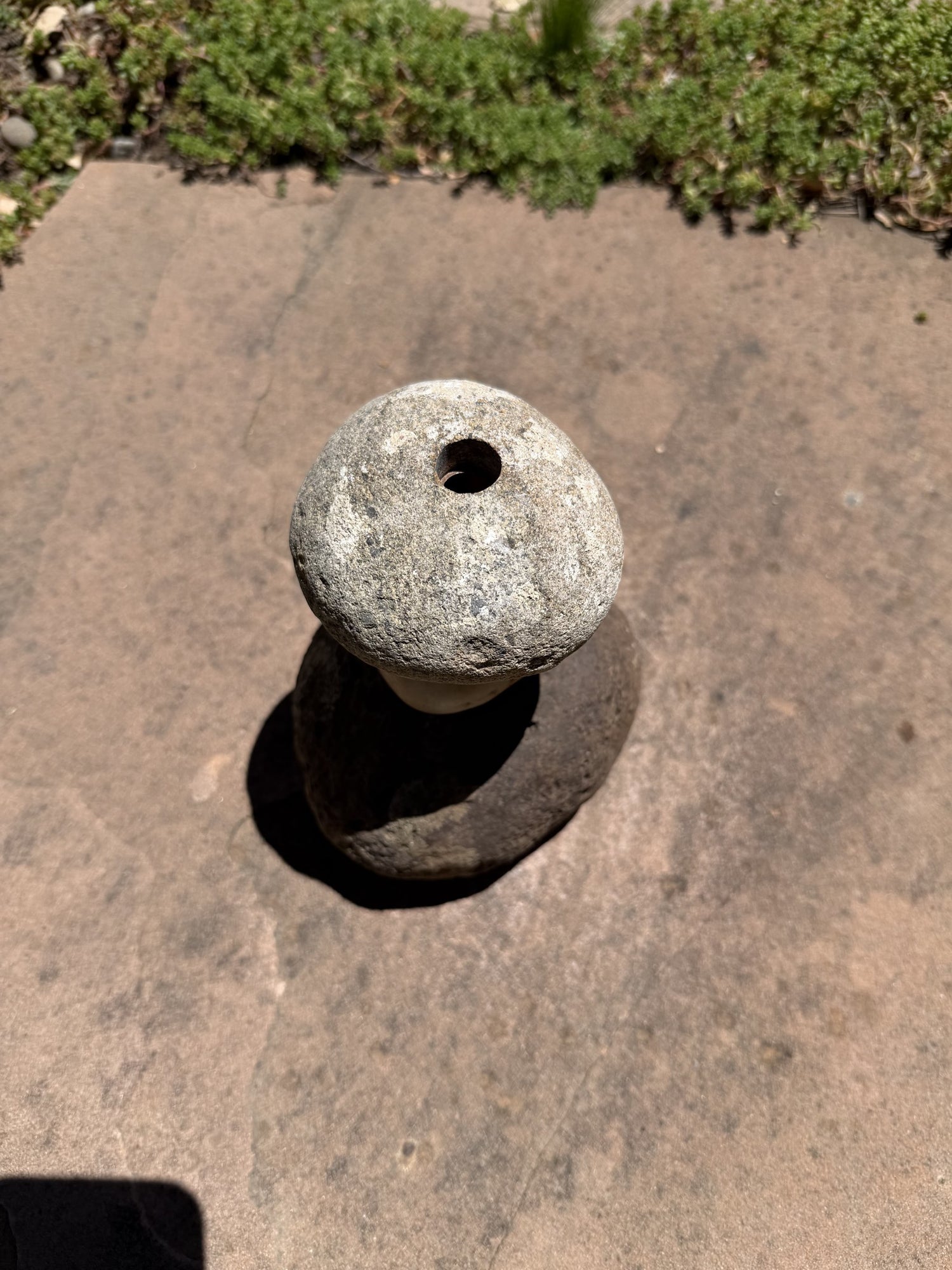 Stacked Rock Fountain - Natural Stone Rock Stack Water Feature for Garden &amp; Patio (6" wide, 7" tall)