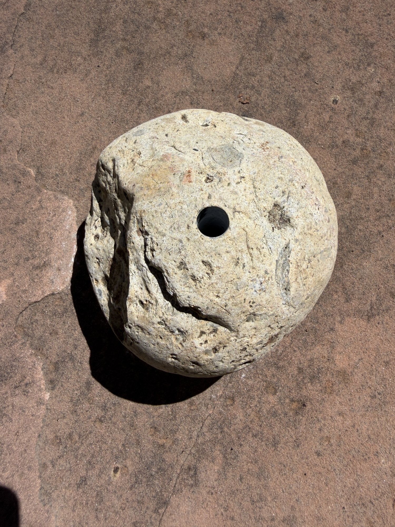 Natural Fountain Stone - River Rock Bird Bath for a Bubbling Water Fountain (6-1/2"x5")