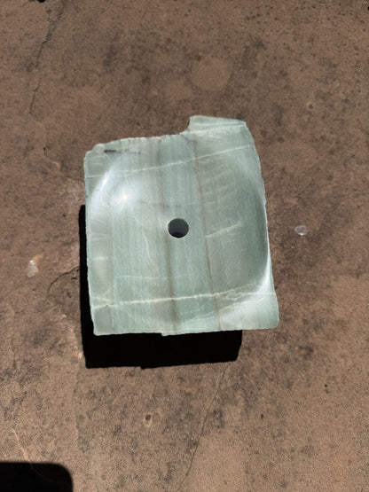 Hand-Polished Stone Bird Bath - Smooth River Rock for a Bubbling Fountain (7"x5-1/2"x2-1/2")