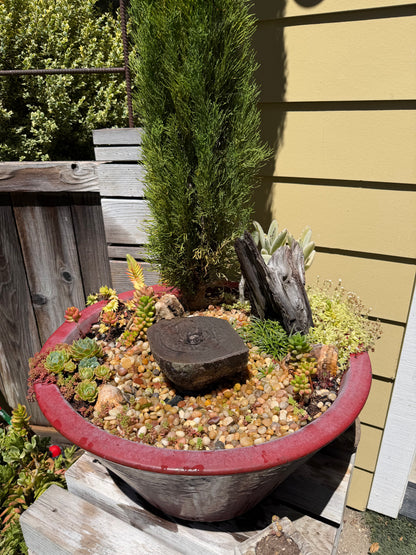 Drilled Fountain Stone — 6"x6"x3" high