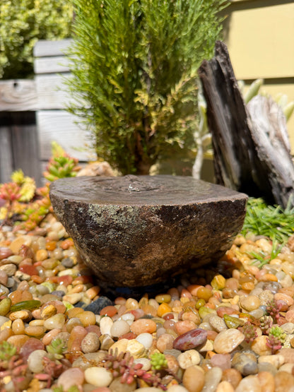 Drilled Fountain Stone — 6"x6"x3" high