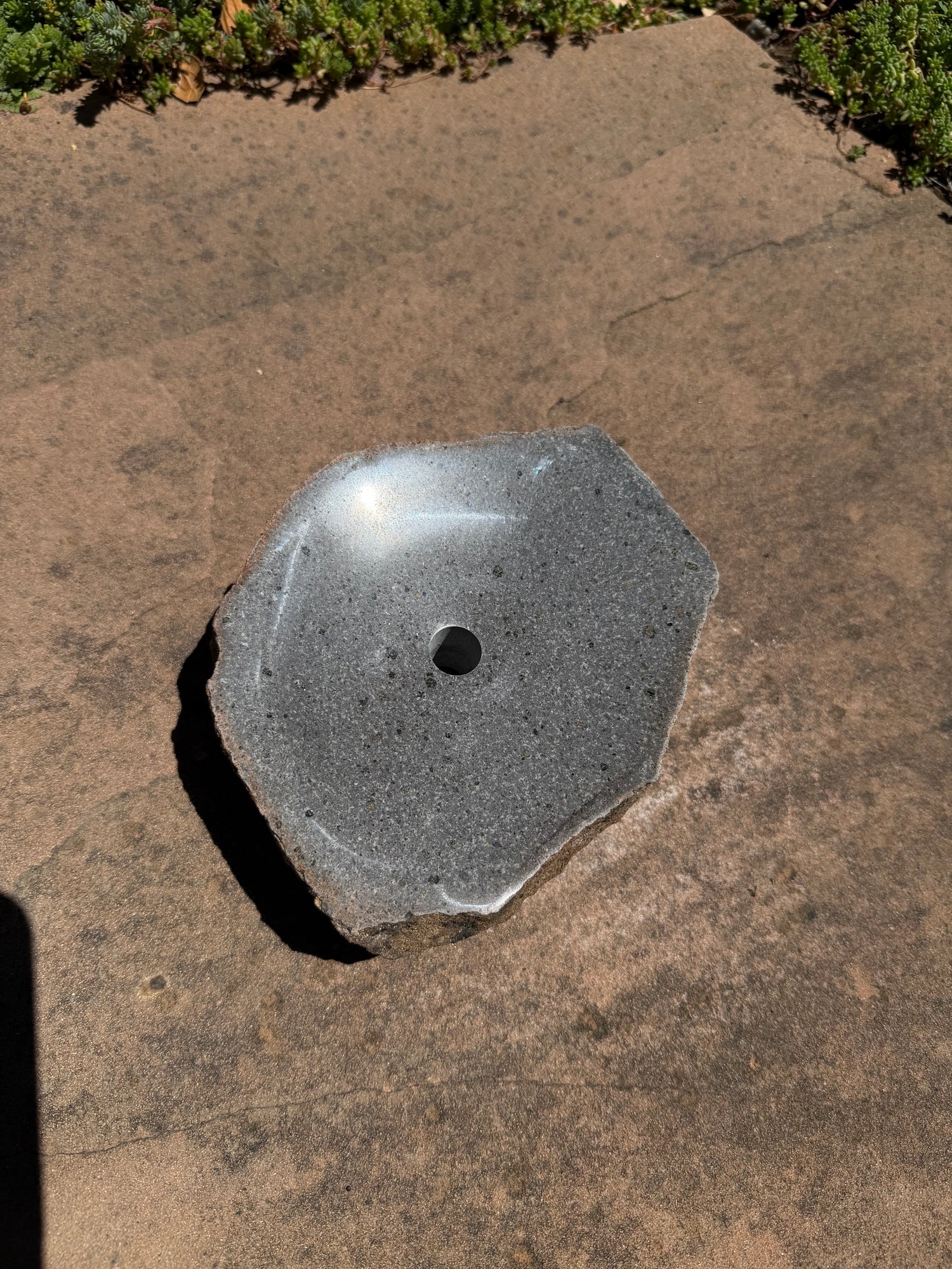 Hand-Polished Fountain Stone — 6-1/2"x6"x2" tall