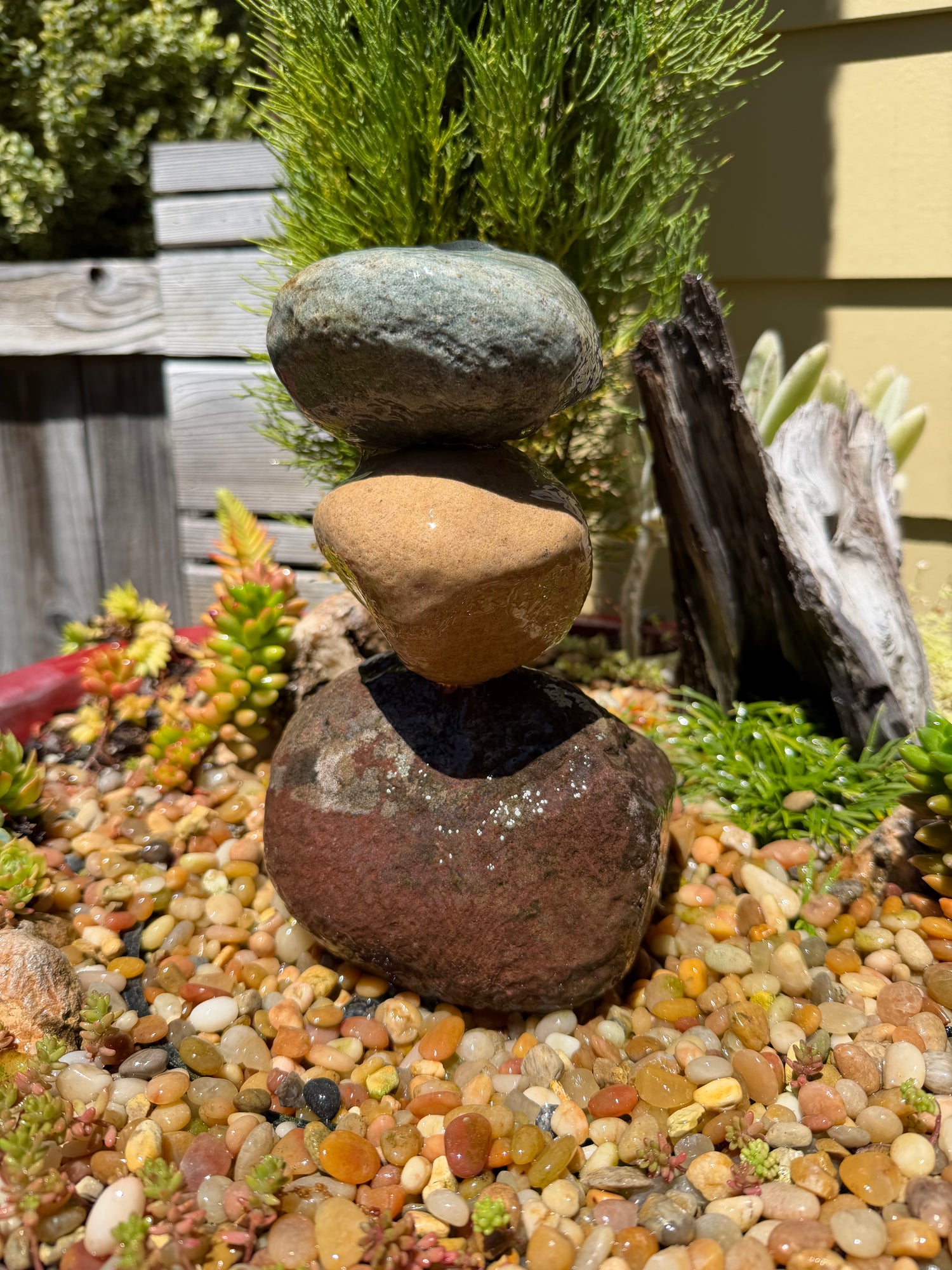 Natural Rock Stack Fountain Stones — 6"wide x9" tall